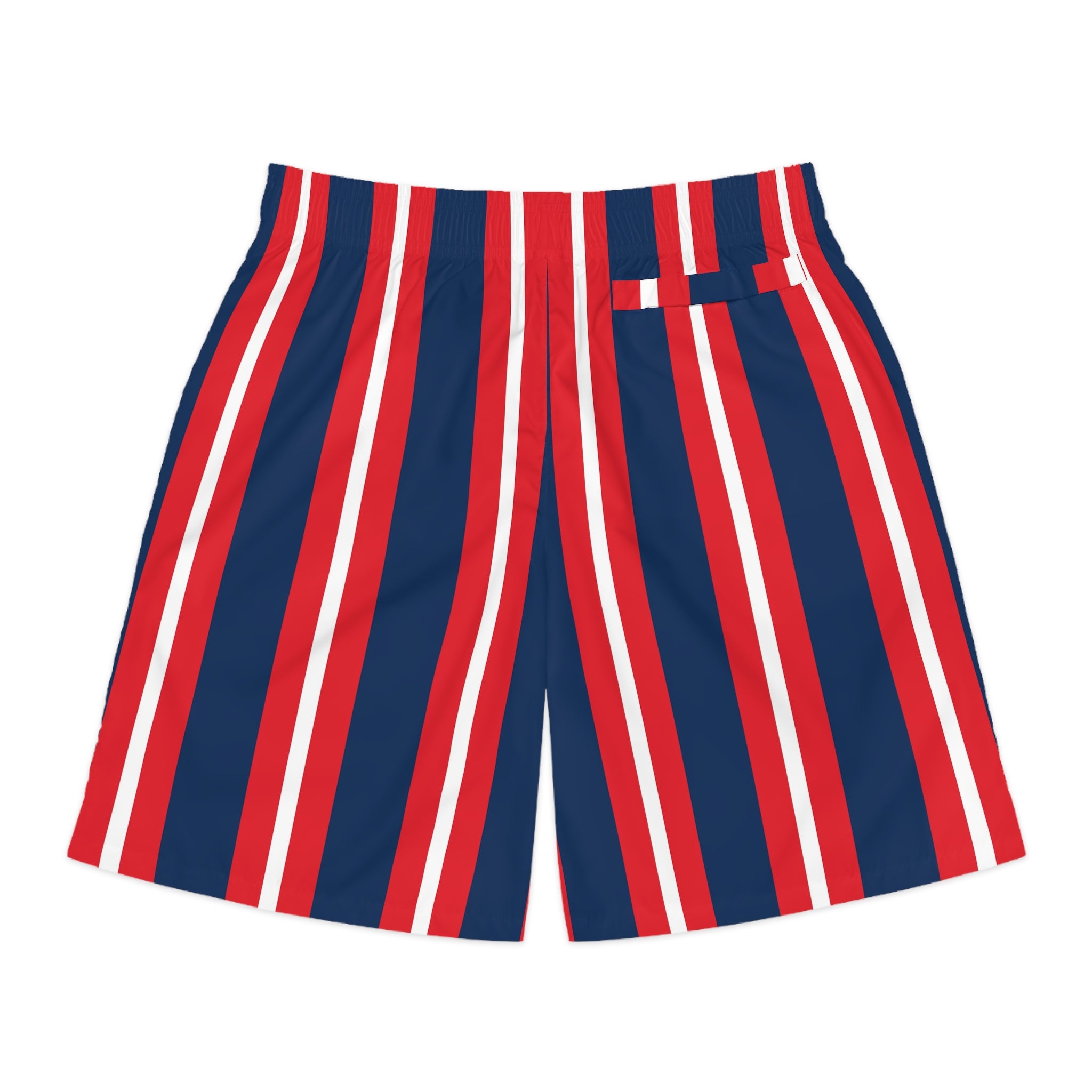 Men's Red White & Navy Vertical Stripe Jogger Shorts