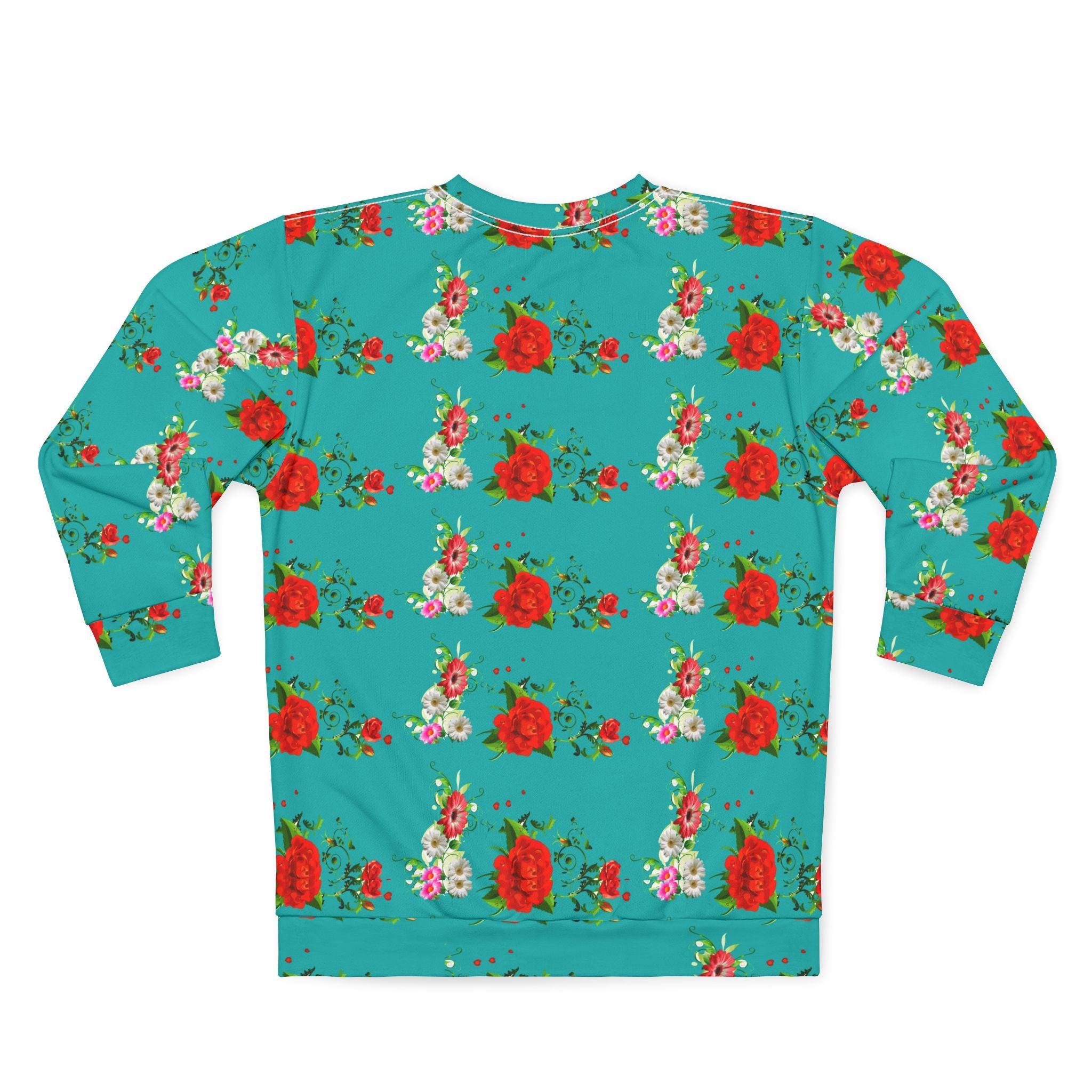 Red Rose Floral Pattern Sweatshirt | All-Over Print