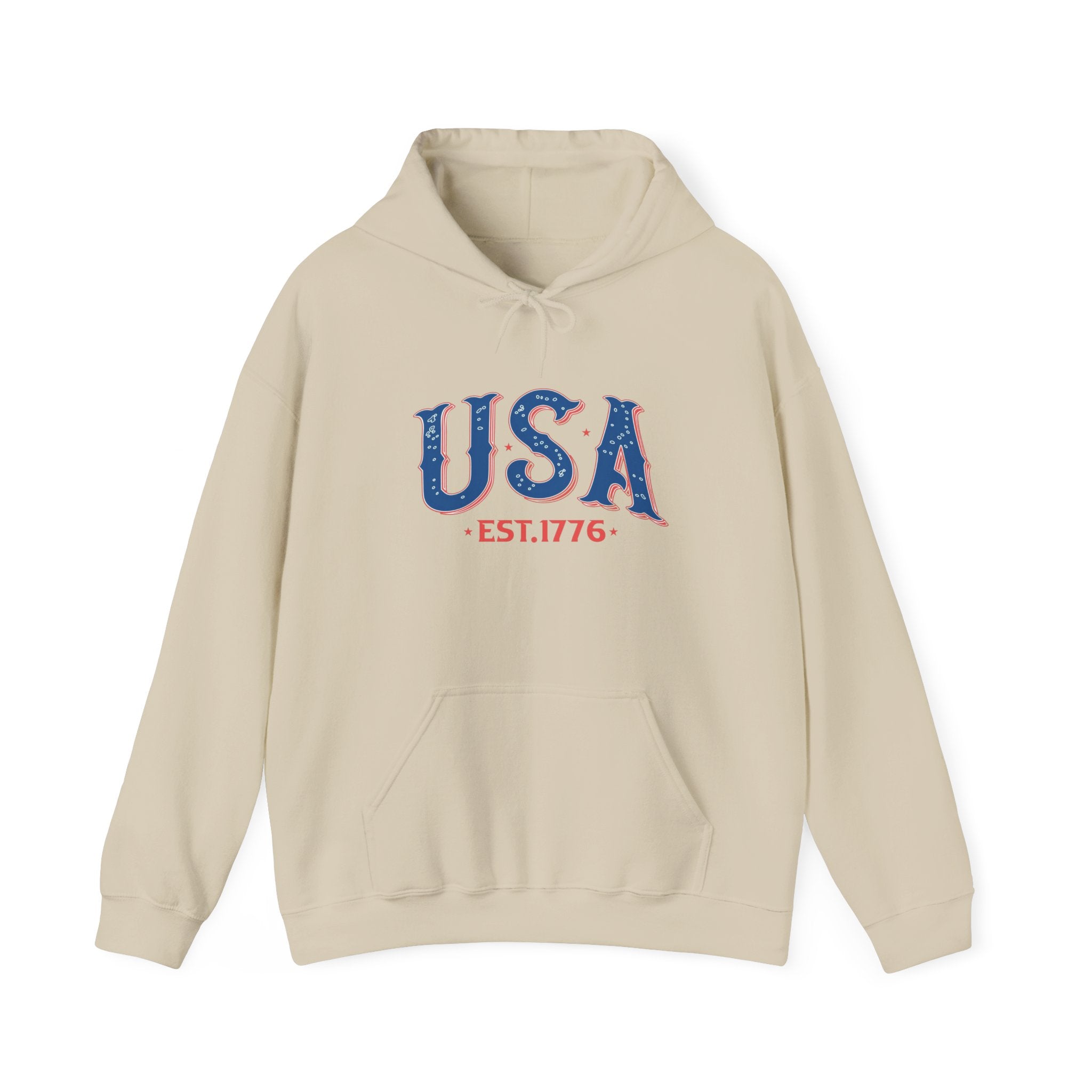 Beige hoodie with 'PERSONALIZE THIS HOODIE' text on a white background