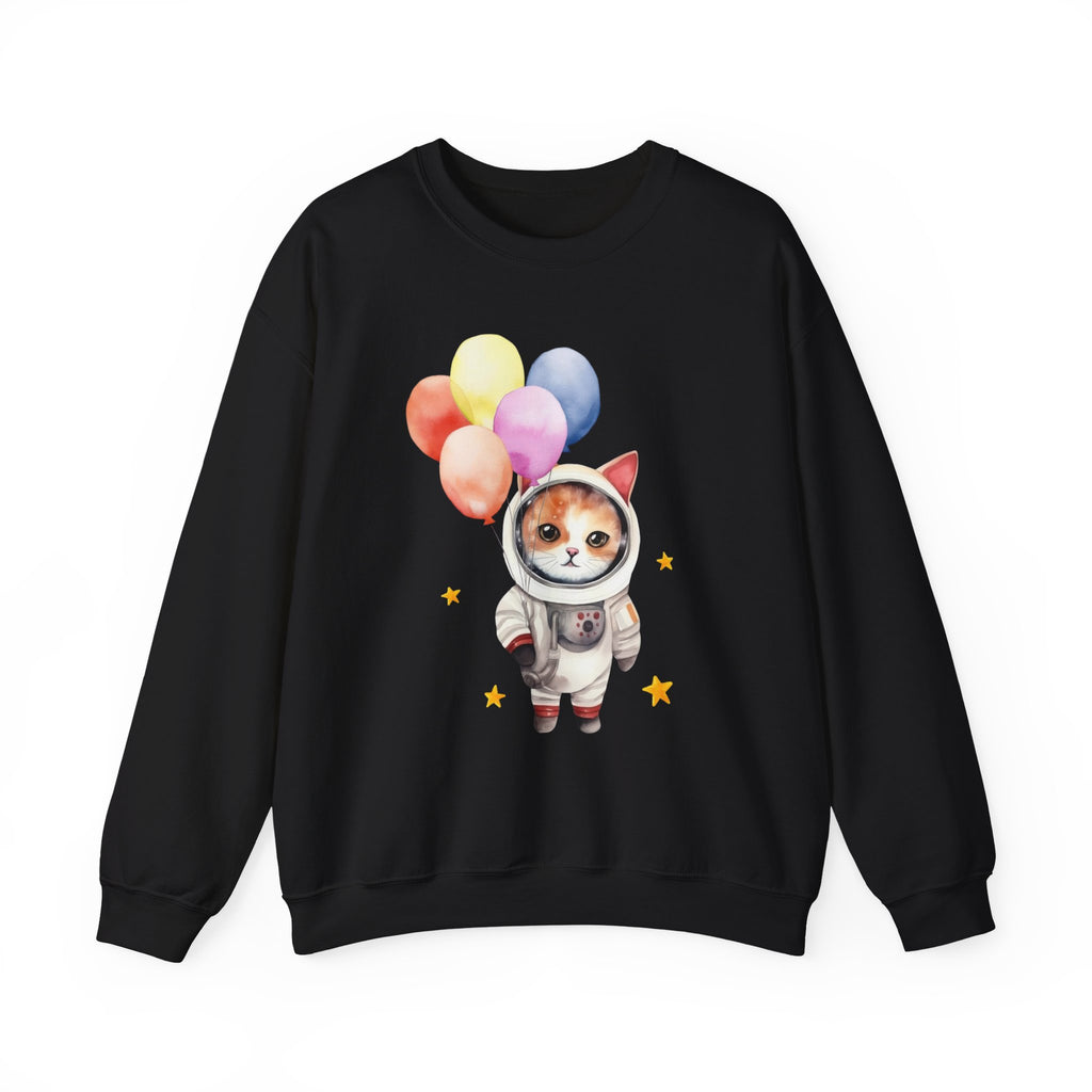 Astronaut Cat with Balloons Sweatshirt