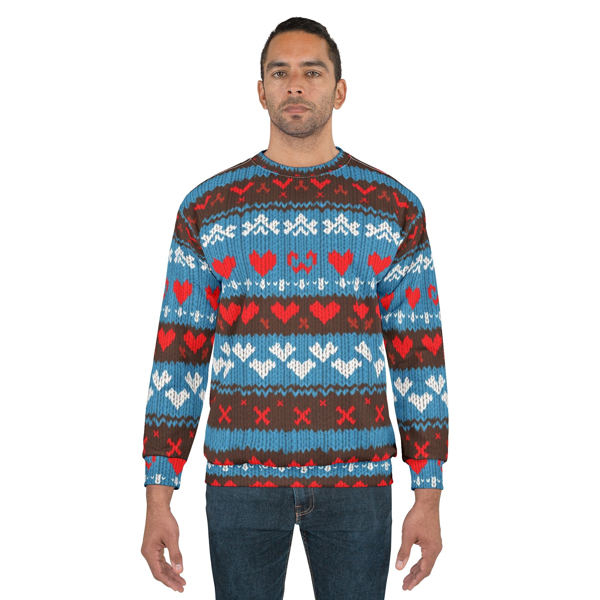 Retro Heart Pattern Sweatshirt — Nostalgic Valentine’s Day Design