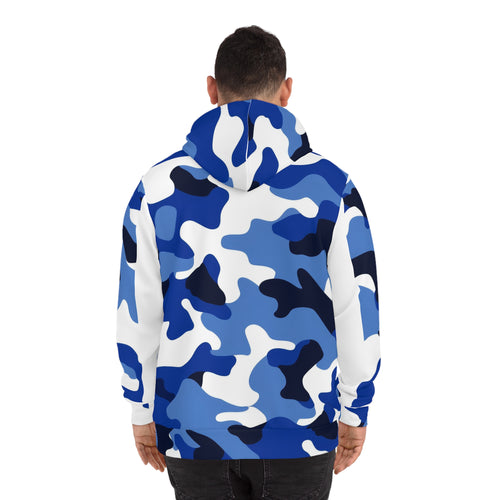 Arctic Blue and White Camo Pattern Hoodie | All-Over Print