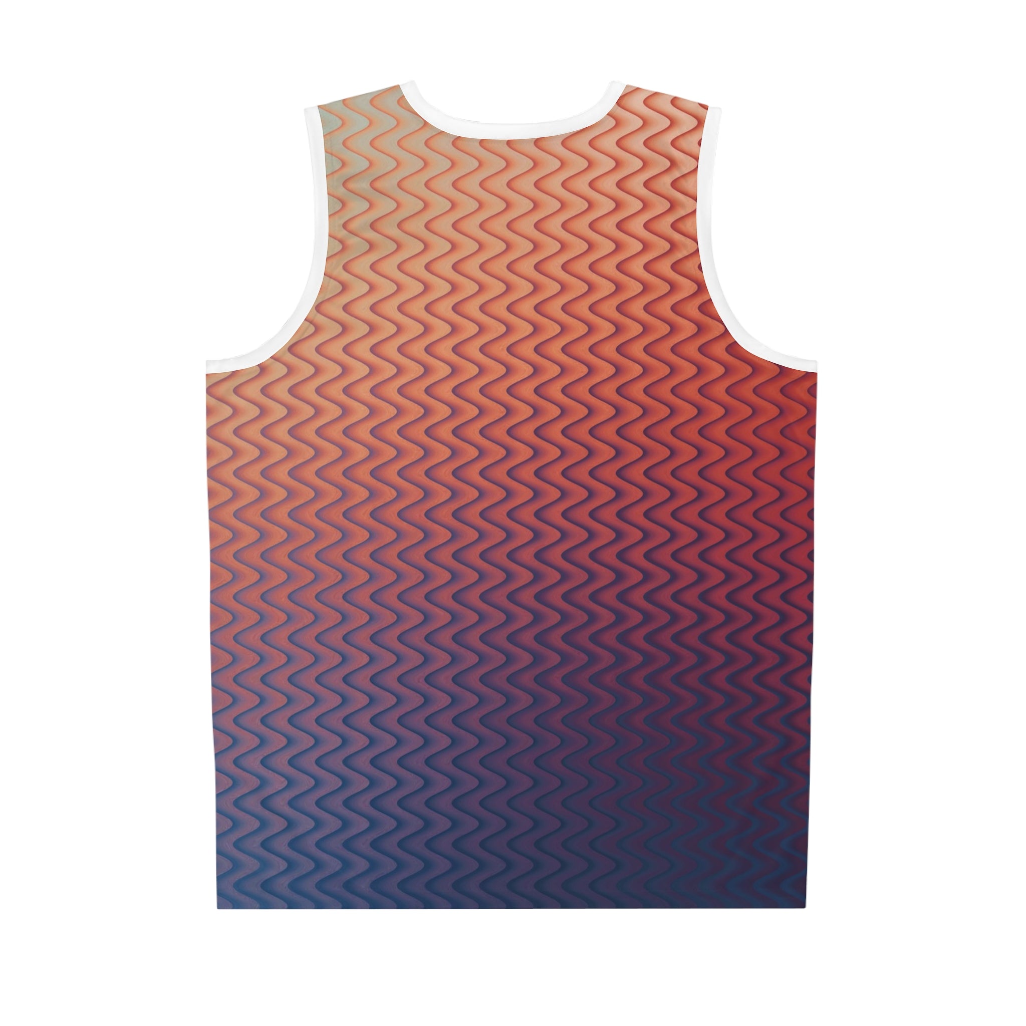 Wavy Gradient Basketball Jersey — Retro Sunset Ombre