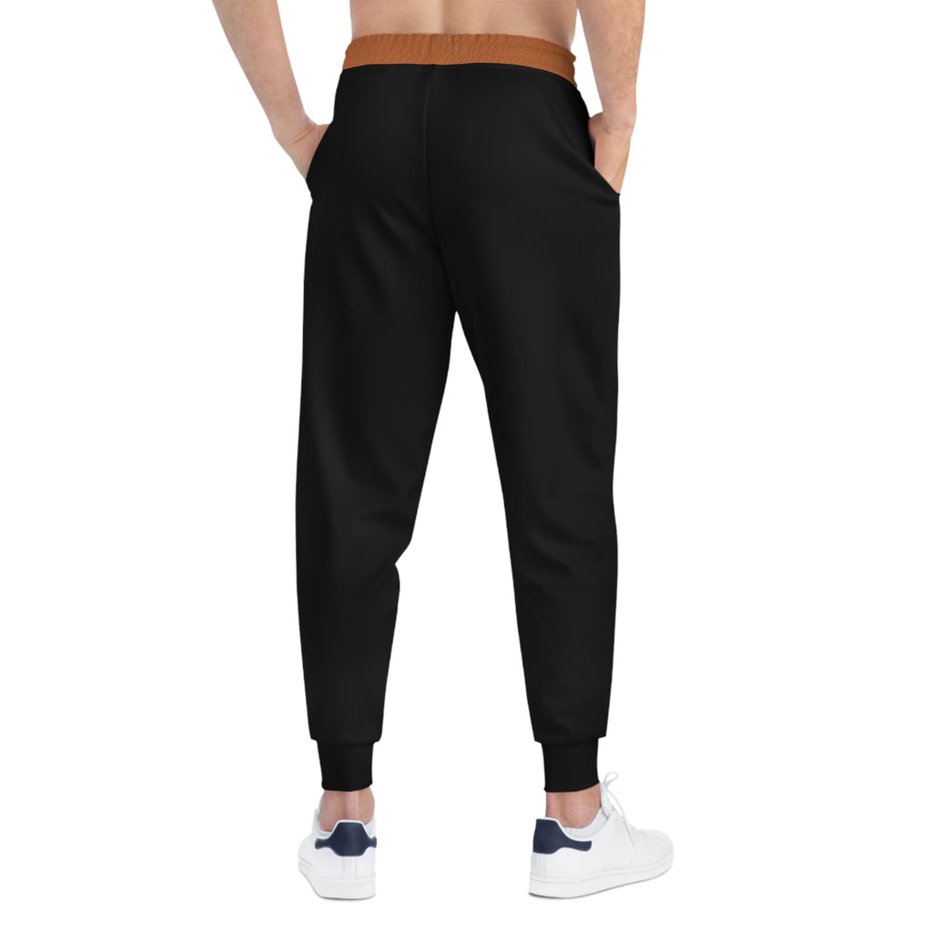 Black Athletic Joggers — Casual Performance Sweatpants with Contrast Waistband