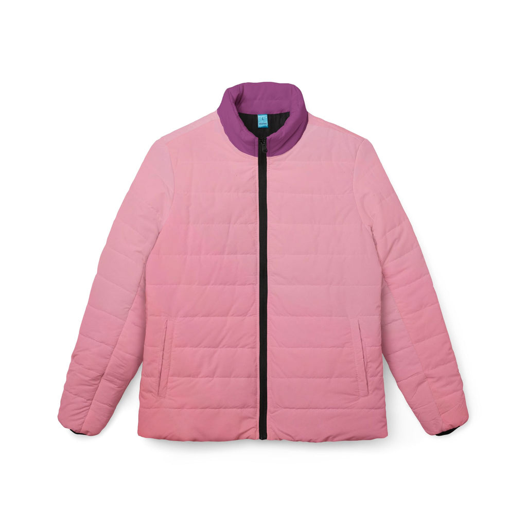 Pink Ombre Women’s Puffer Jacket – Lightweight Quilted Coat