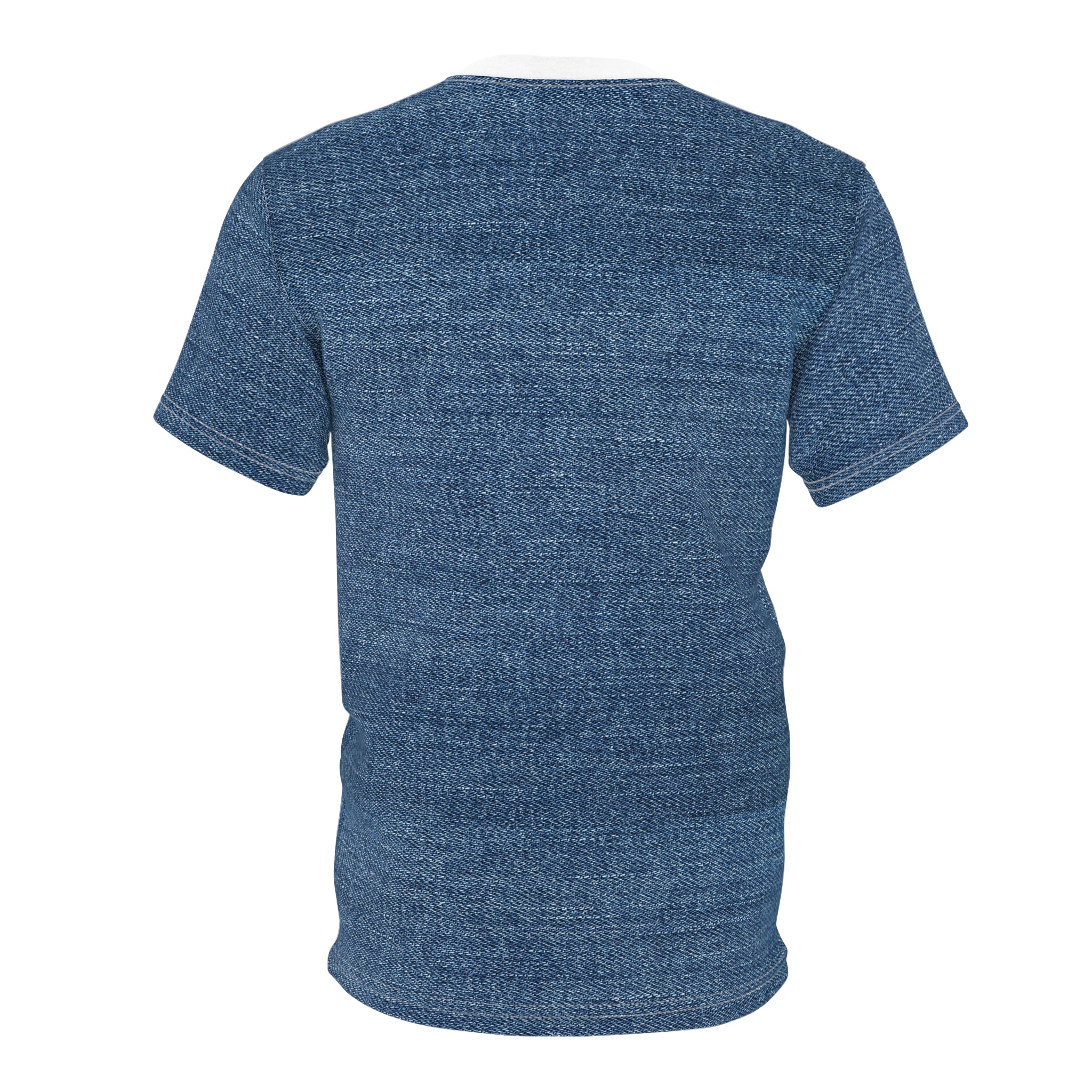Black and white patterned t-shirt on a white background