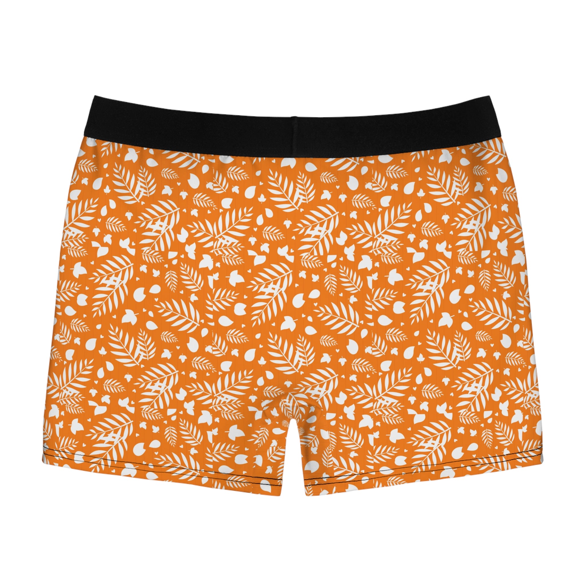 Autumn Leaf Pattern Boxer Briefs — Orange Fall Foliage Men’s Underwear