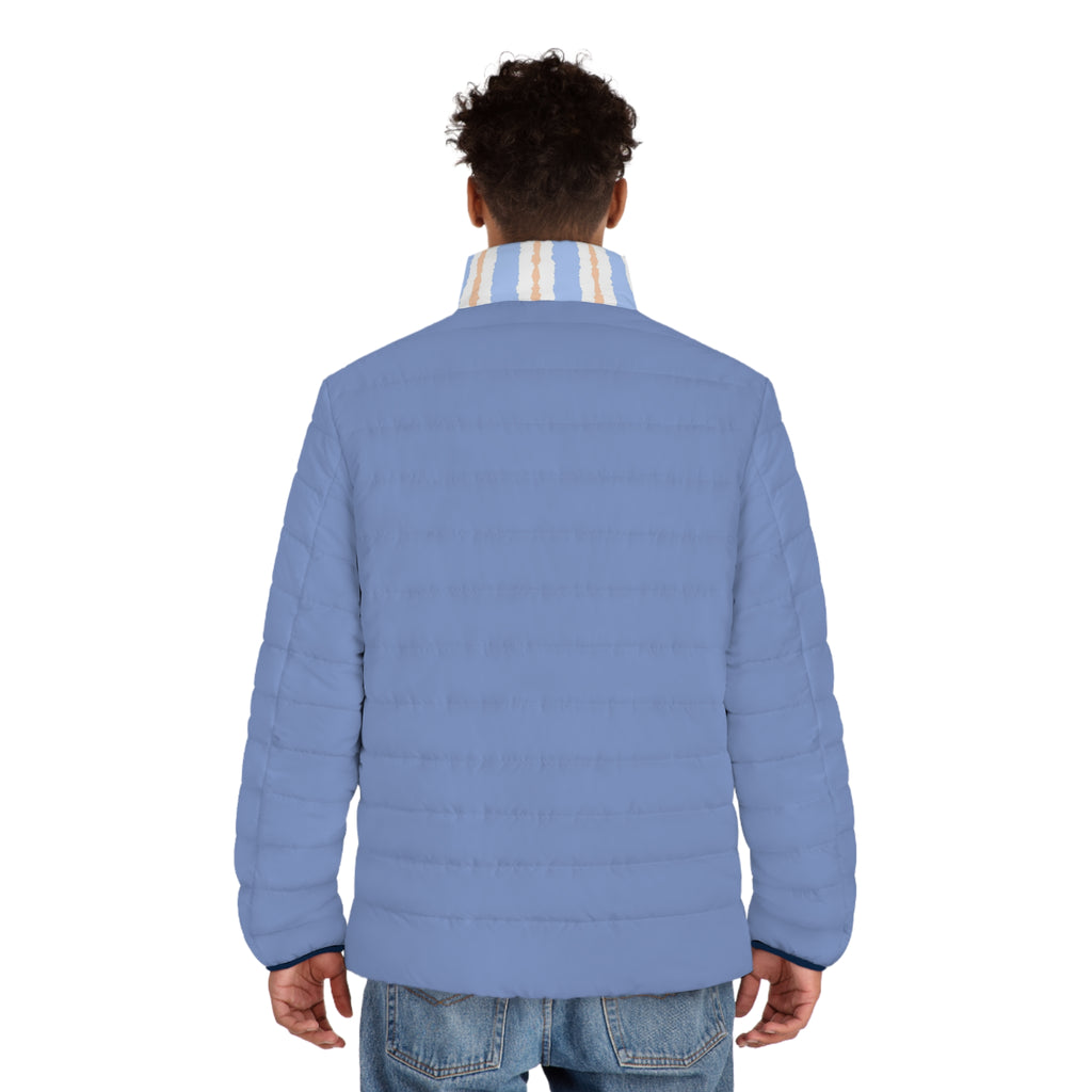 Light Blue Puffer Jacket — Men's Quilted Lightweight Coat