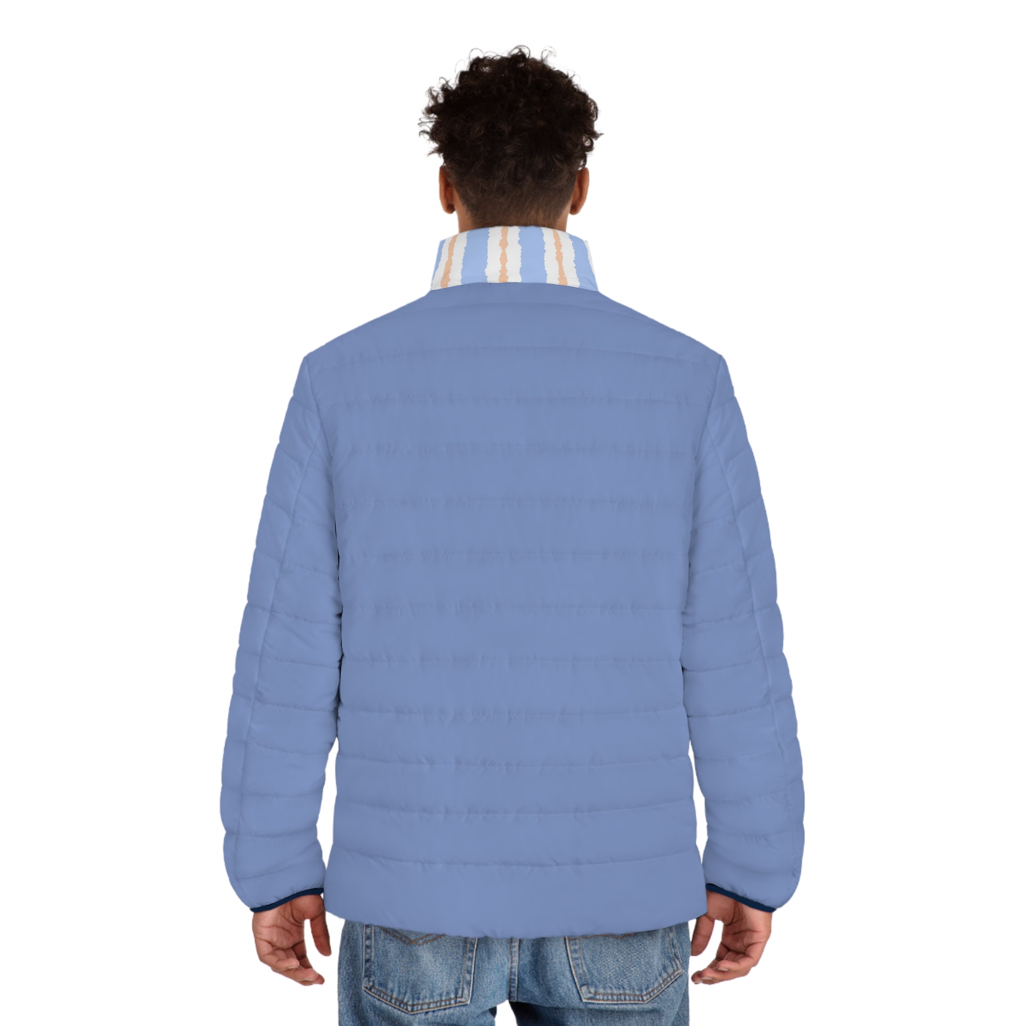 Light Blue Puffer Jacket — Men's Quilted Lightweight Coat