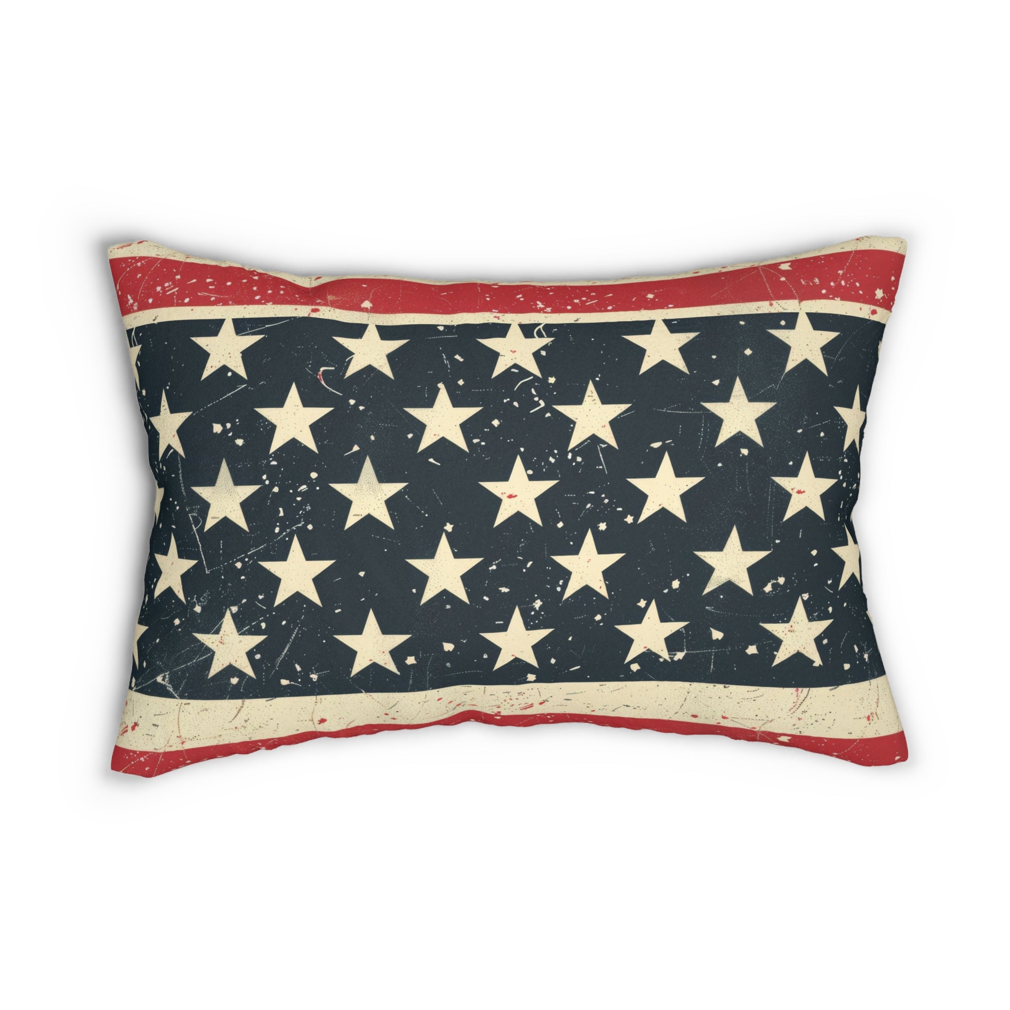 Vintage American Stars lumbar pillow | Patriotic flag decor