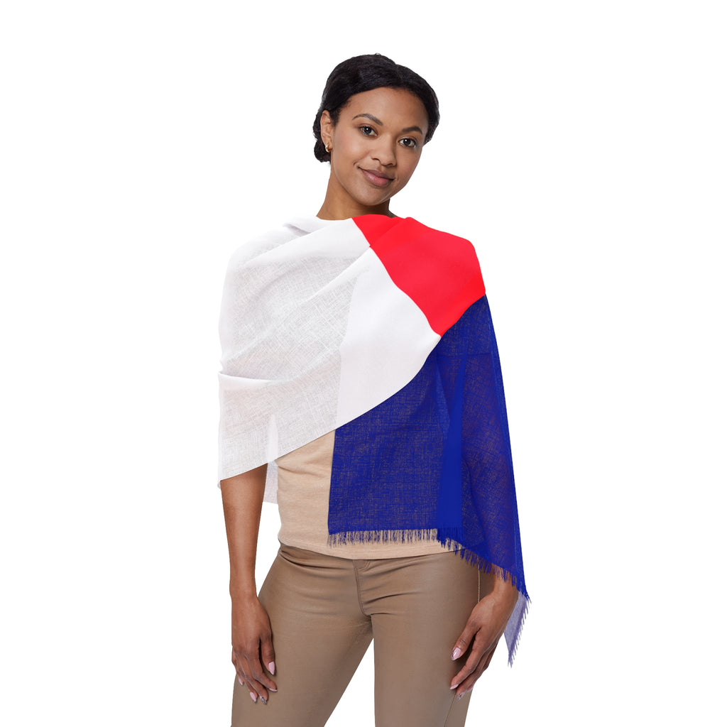 French Flag Lightweight Scarf — Tricolor Blue White Red Travel & Parade Accessory