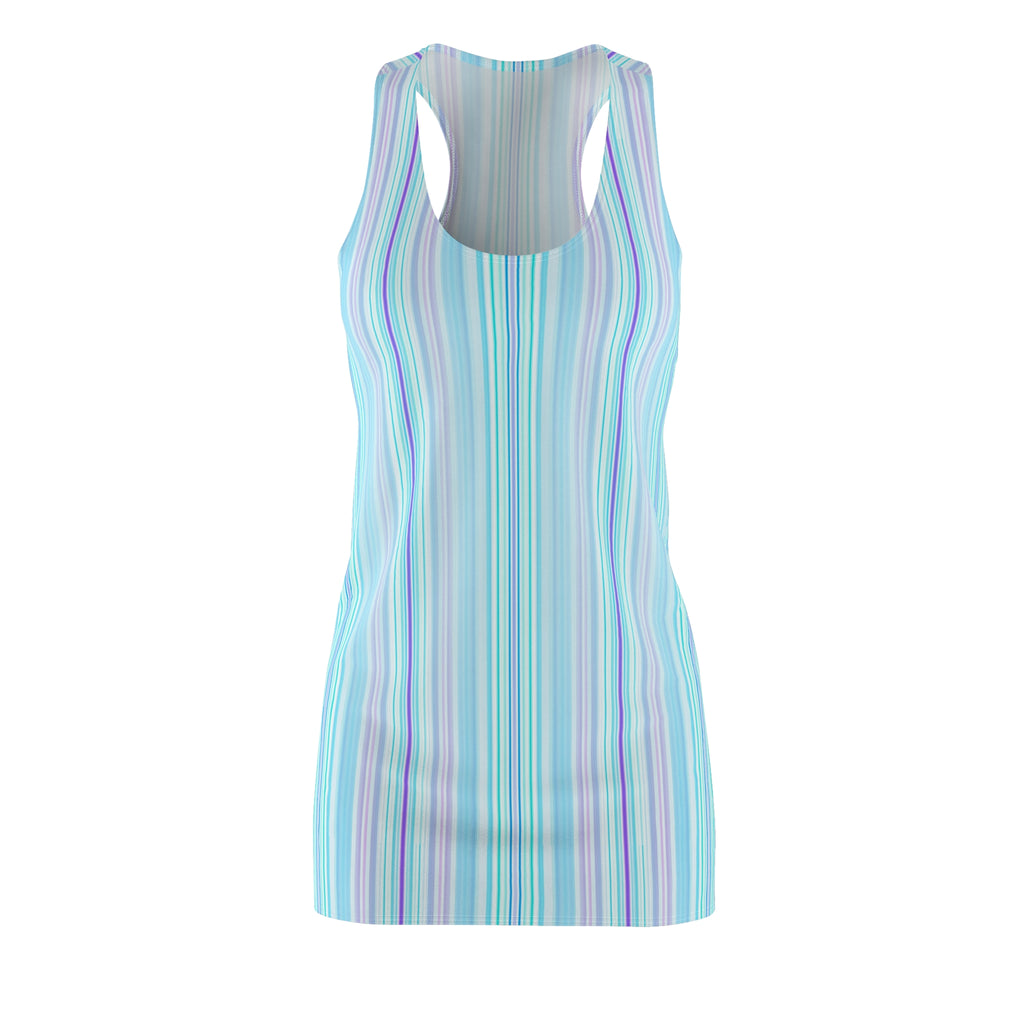 Pastel Stripe Racerback Dress — Lightweight AOP Summer Sundress