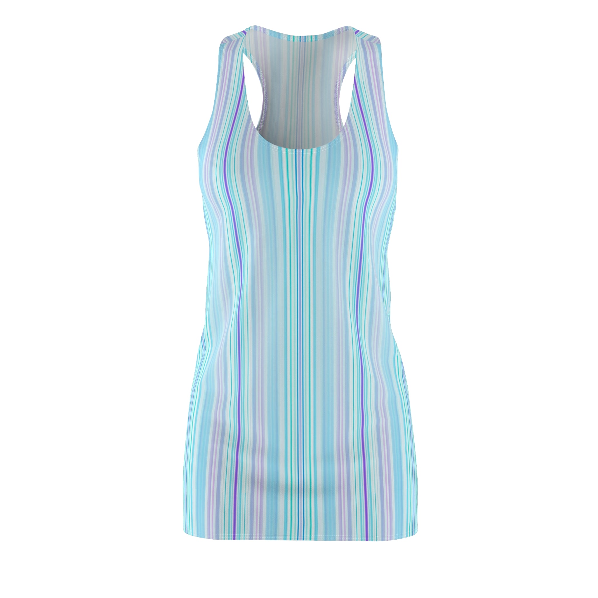 Pastel Stripe Racerback Dress — Lightweight AOP Summer Sundress