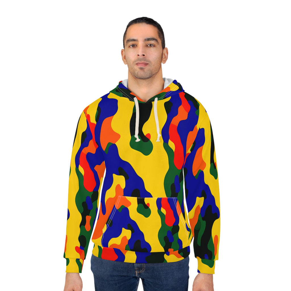 Colorful Abstract Camo Hoodie – Vibrant All-Over Print Pullover