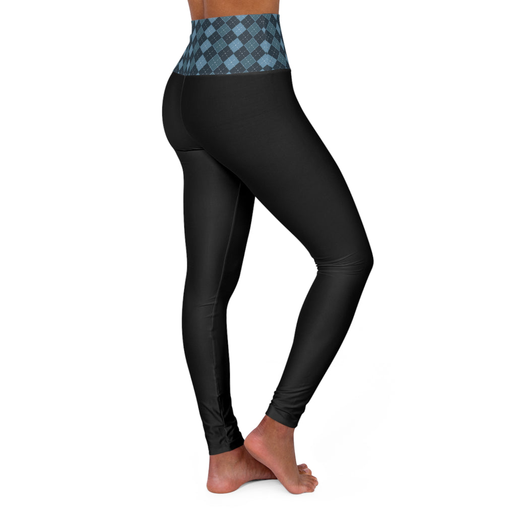 Black leggings with colorful accents on a white background