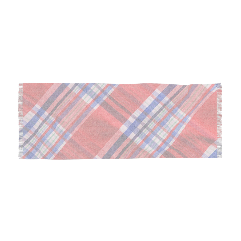 Red Plaid Lightweight Scarf – Classic Tartan Wrap for Fall & Holiday Styling