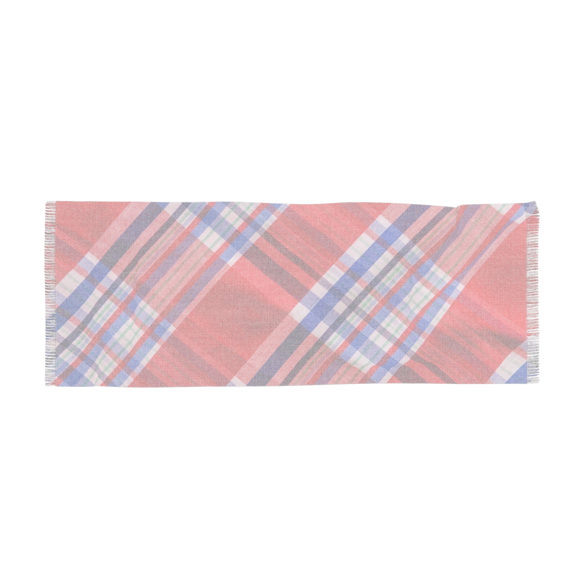 Red Plaid Lightweight Scarf – Classic Tartan Wrap for Fall & Holiday Styling