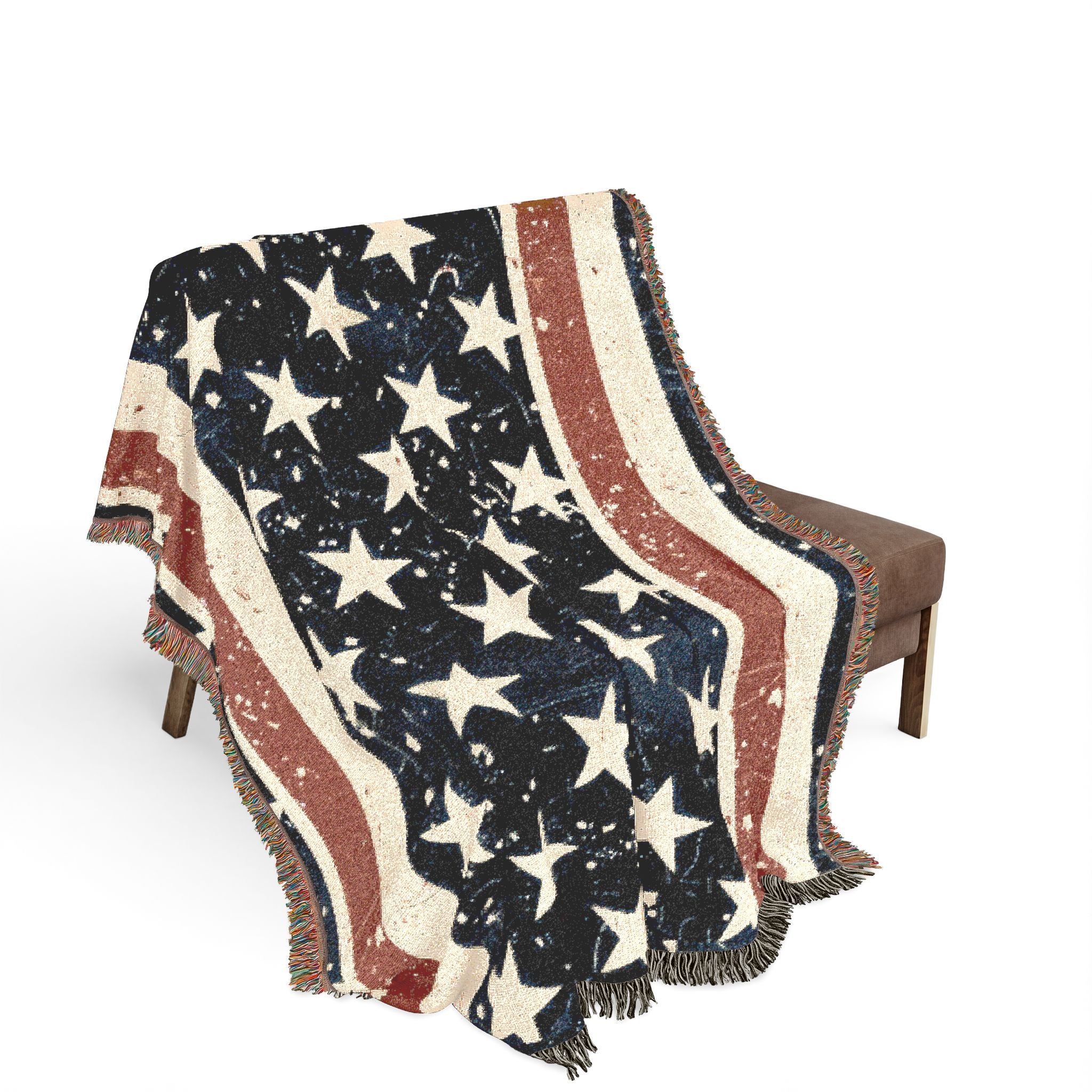Vintage Star Woven Blanket – Americana Decorative Throw