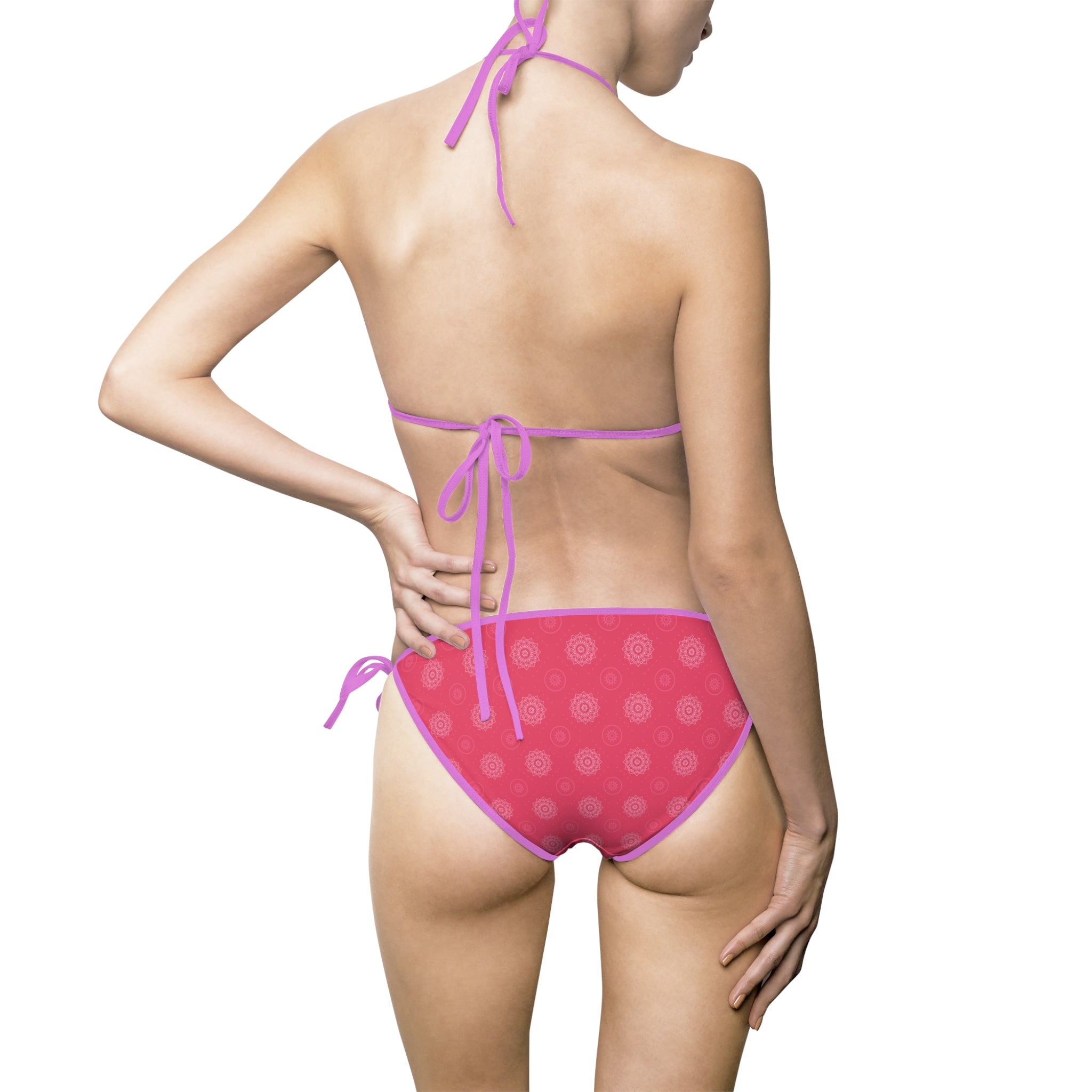 Polka Dot Pink Triangle Bikini — Women's Two-Piece Swimsuit