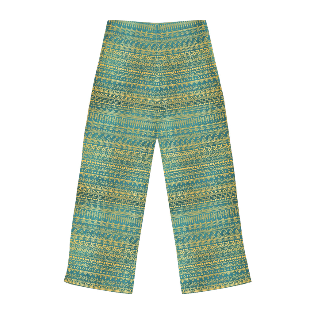 Teal Tribal Stripe Women's Pajama Pants - Cozy Lounge Sleepwear