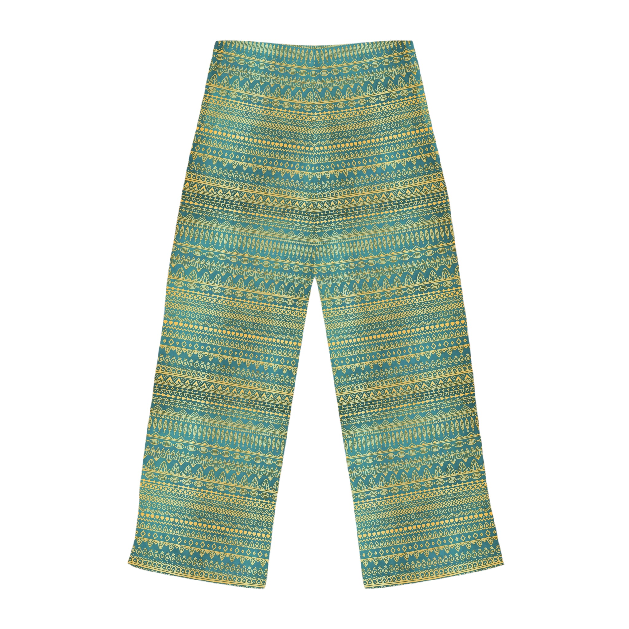 Teal Tribal Stripe Women's Pajama Pants - Cozy Lounge Sleepwear