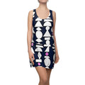 Abstract Geometric Shapes Racerback Dress | Navy White Pink Pattern