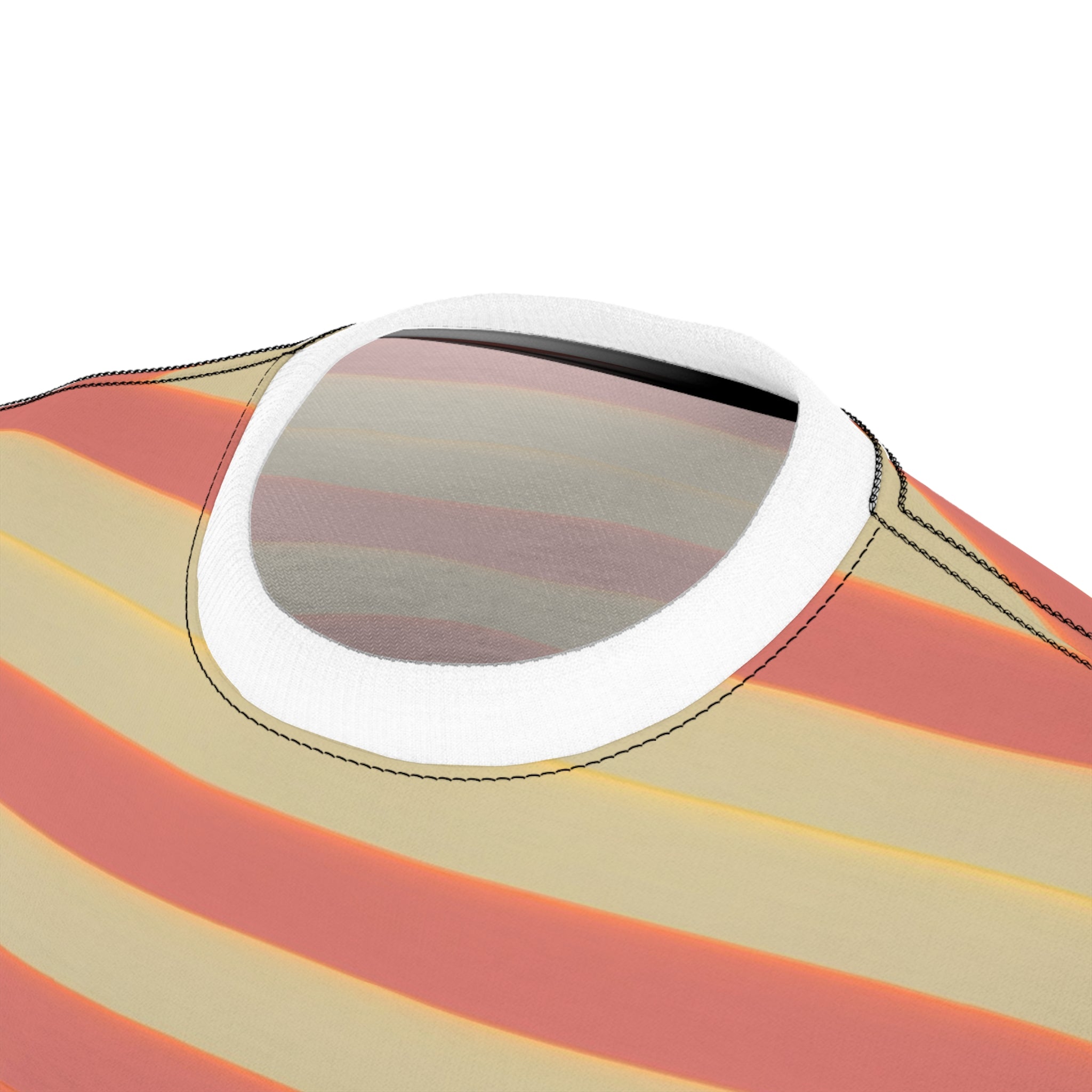 Retro Sunset Stripe Tee — All-Over Print Casual T-Shirt