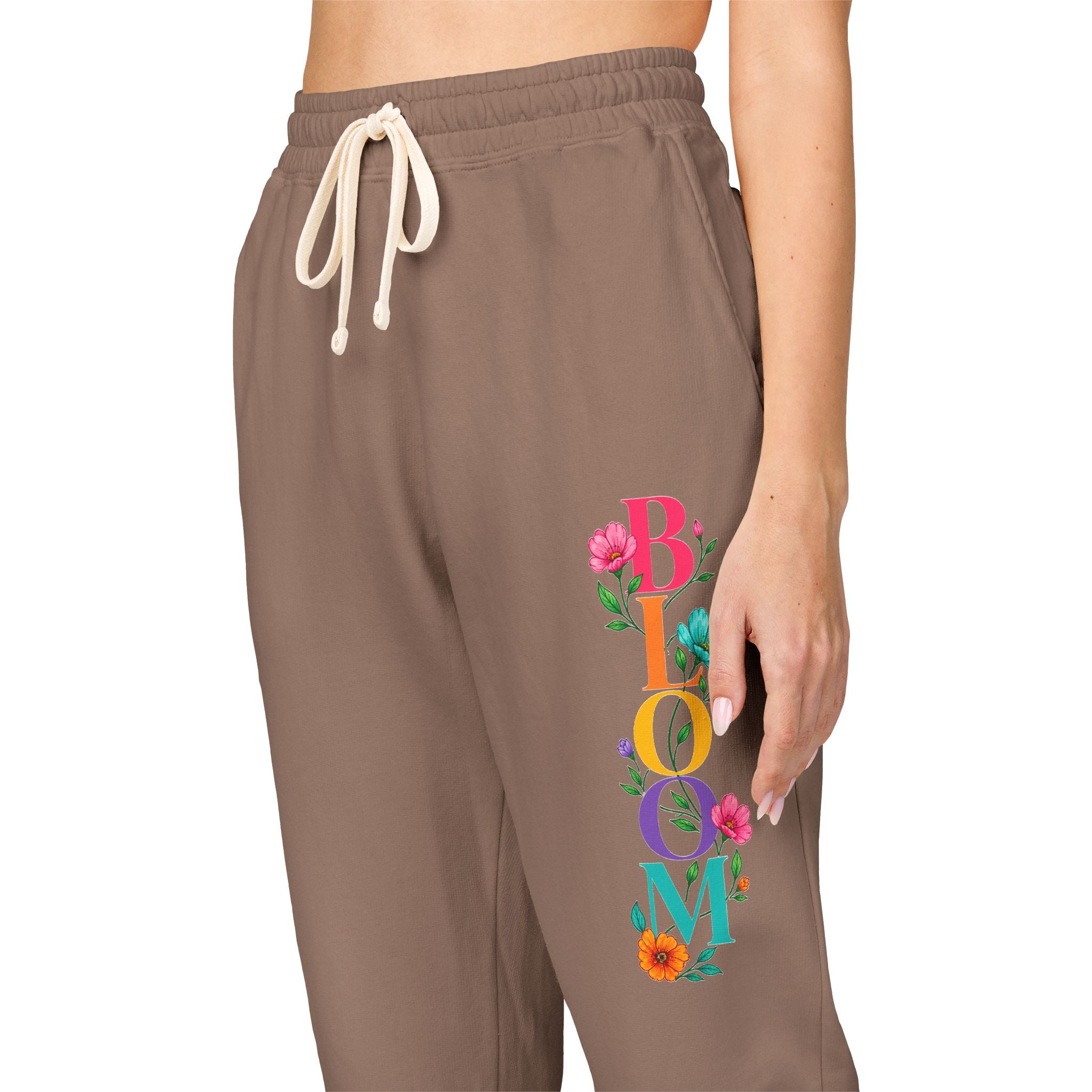 Floral 'Bloom' Joggers — Garment-Dyed Fleece Sweatpants