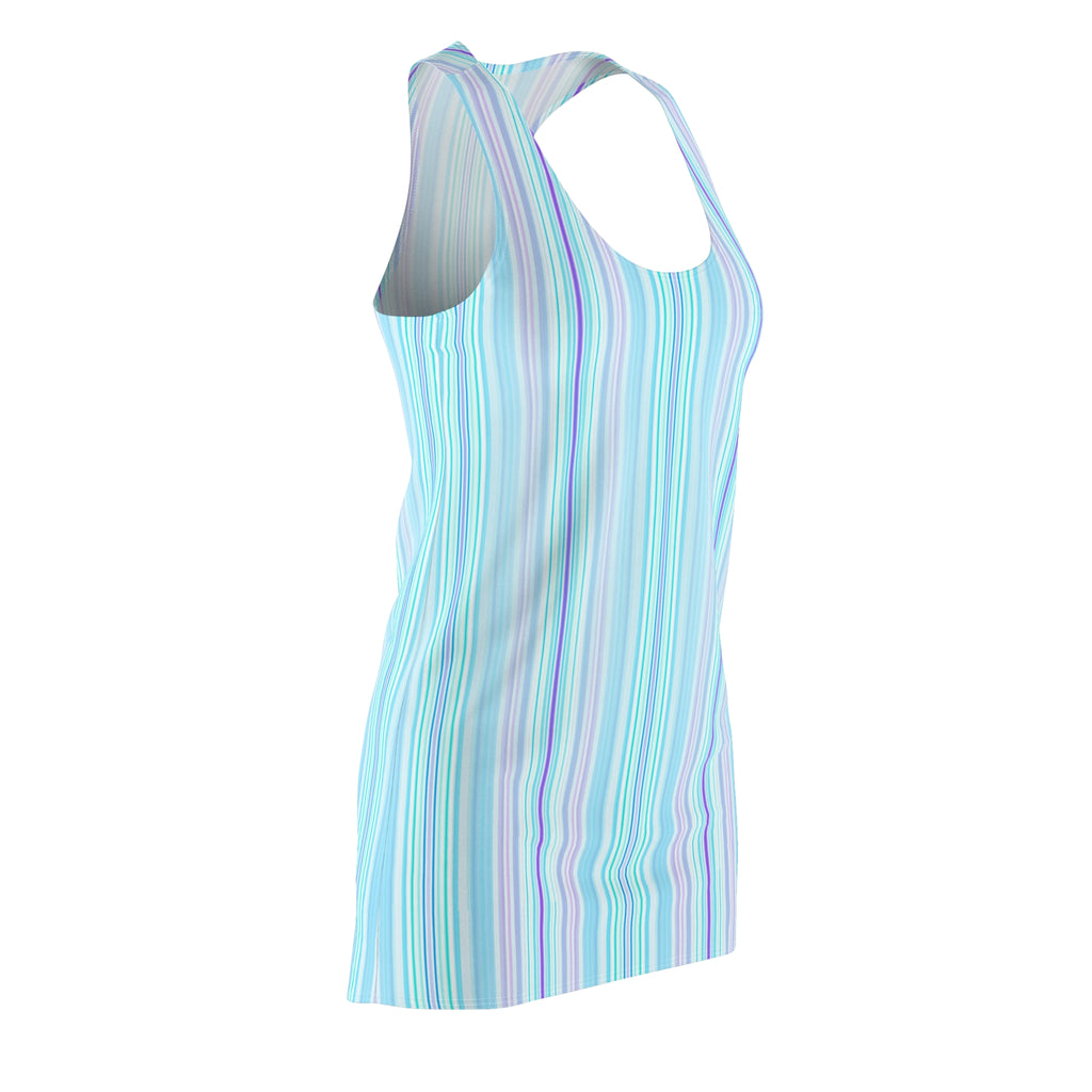 Pastel Stripe Racerback Dress — Lightweight AOP Summer Sundress