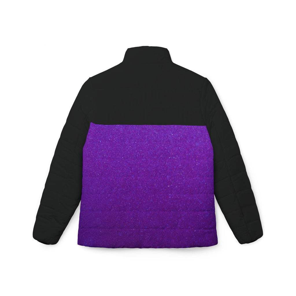 Purple Ombre Black Women’s Puffer Jacket — Cozy Quilted Winter Coat