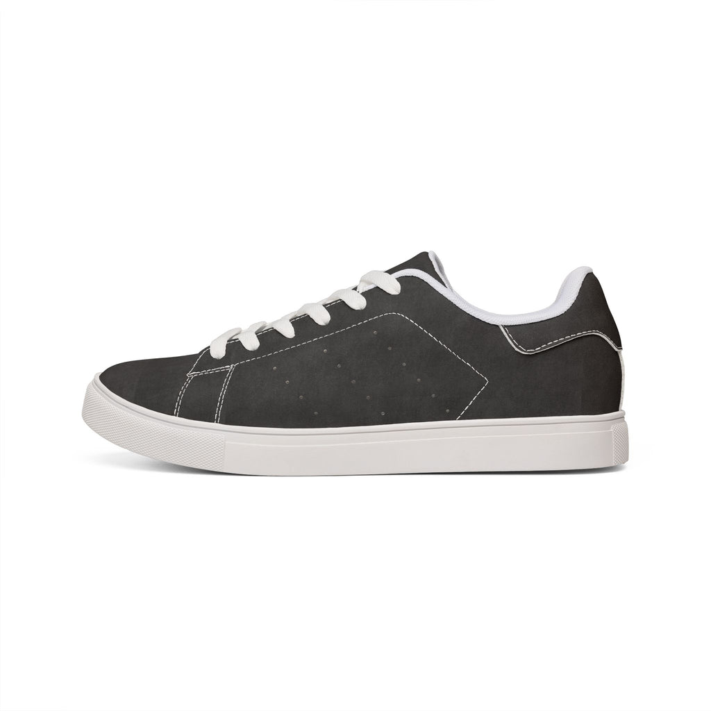 Men's Black Low-Top Leather Sneakers — Casual Classic Skate Shoes