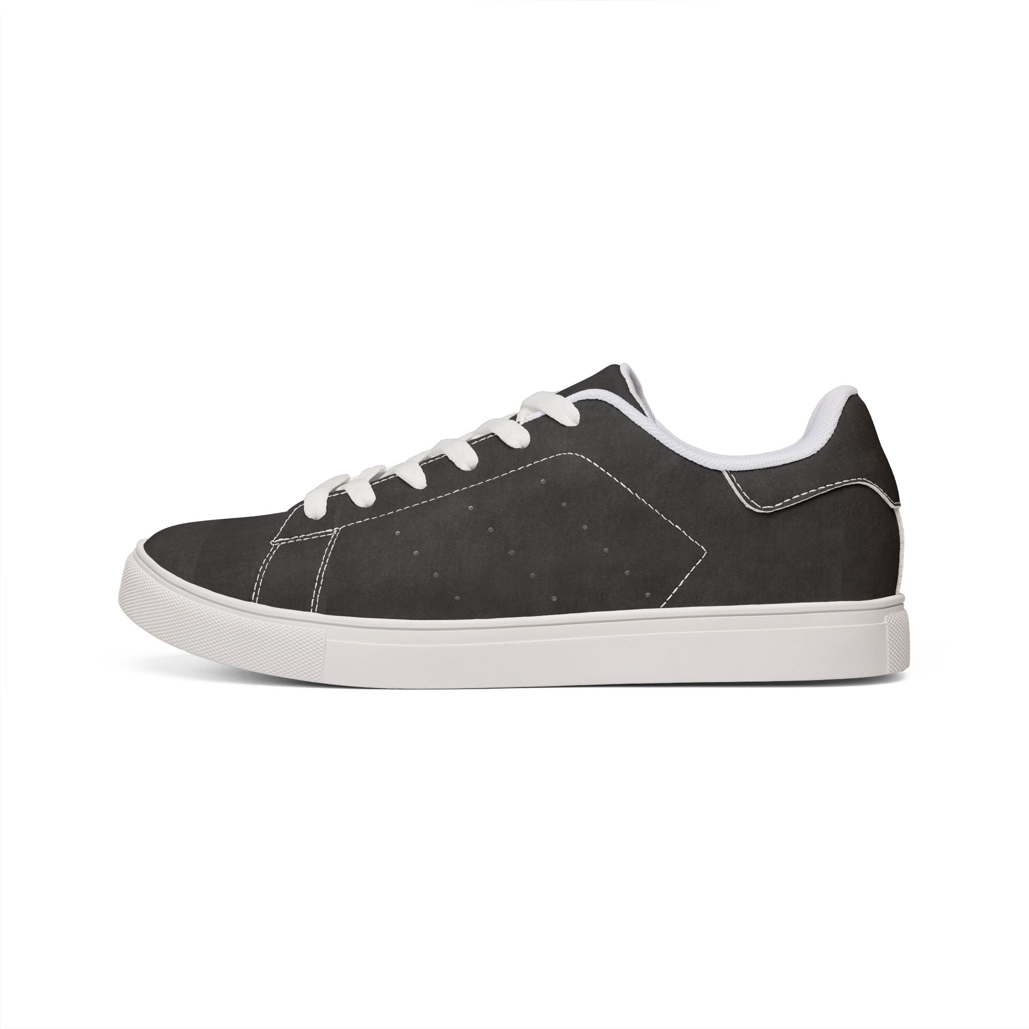 Men's Black Low-Top Leather Sneakers — Casual Classic Skate Shoes