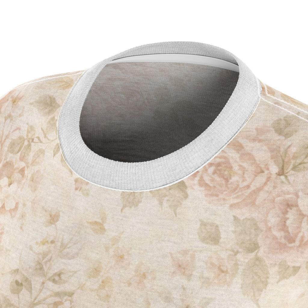 Vintage Blush Rose Floral Print Tee