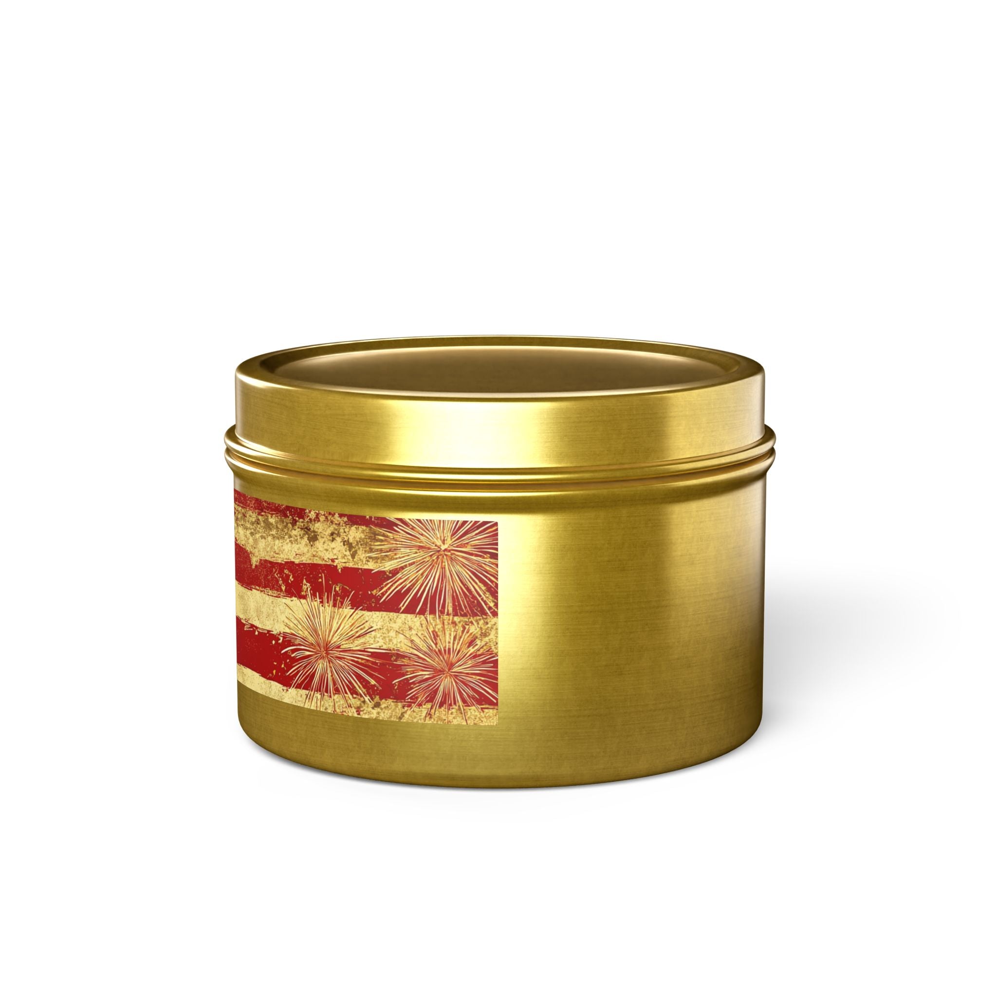 Vintage American Flag Tin Candle | Patriotic Fourth of July Stars & Stripes