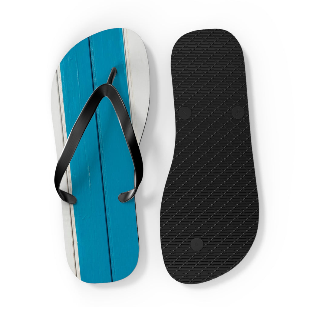 Light Blue Striped Beach Flip Flops – Casual Summer Sandals