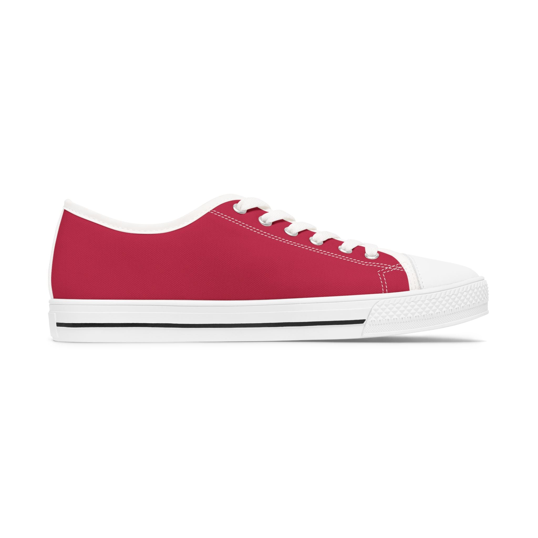 Classic Raspberry Magenta Low-Top Sneakers — Women's Casual Canvas Shoes