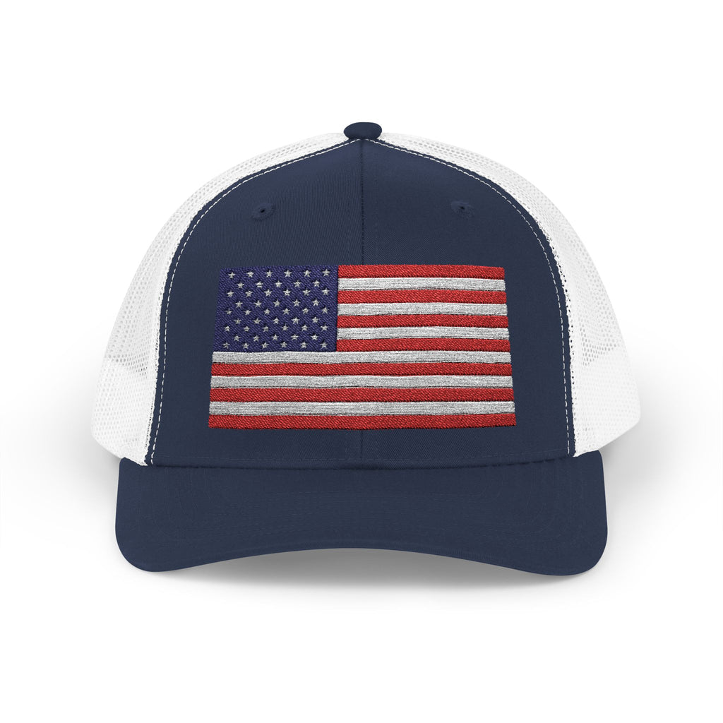 American Flag Trucker Cap — Sparkle Sequin USA Snapback