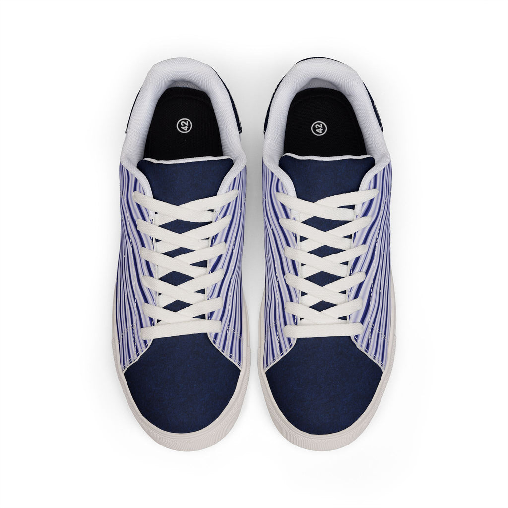 Striped Lavender Low-Top Sneakers