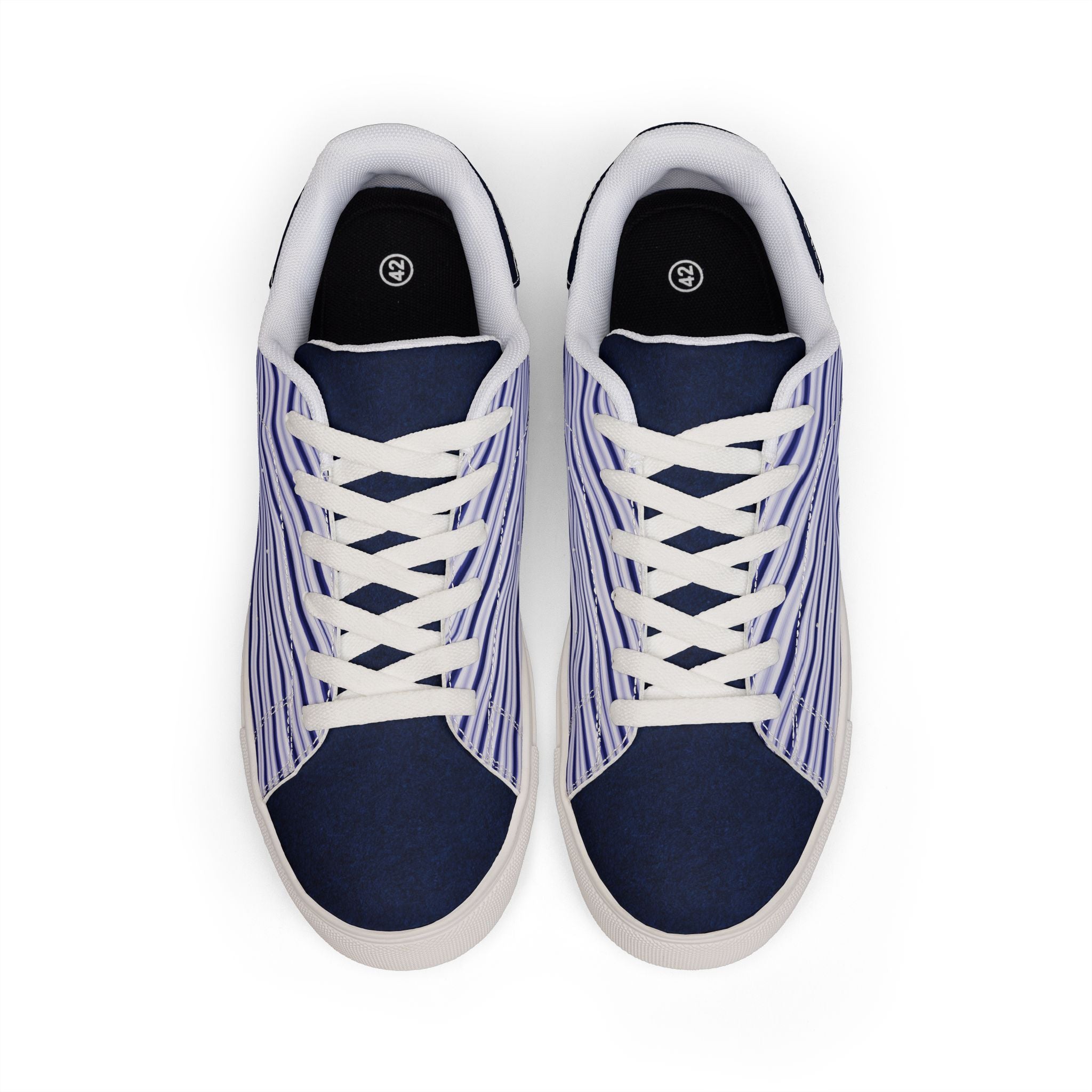Striped Lavender Low-Top Sneakers