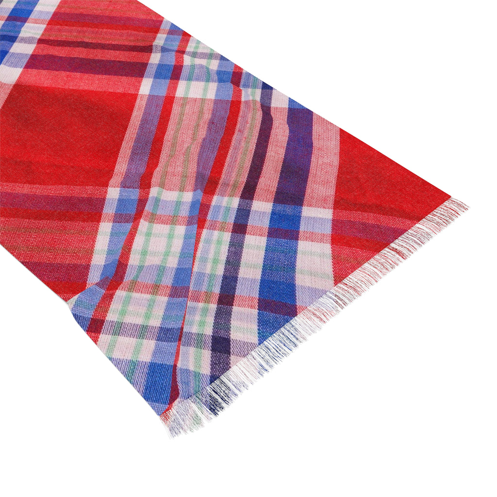 Red Plaid Lightweight Scarf – Classic Tartan Wrap for Fall & Holiday Styling