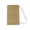 A rectangular woven pouch or notebook cover in a tan and brown textured pattern, featuring a cream-colored fabric strap and zipper pull, shown on a plain white background.