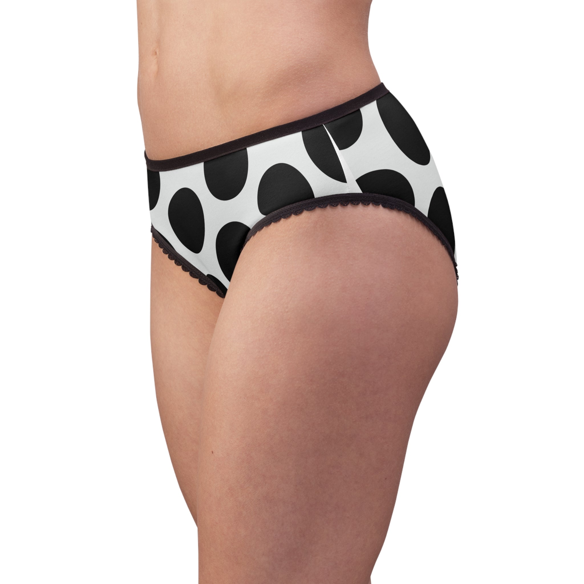 Polka Dot Bikini-Style Briefs — Black & White Retro Spot Underwear