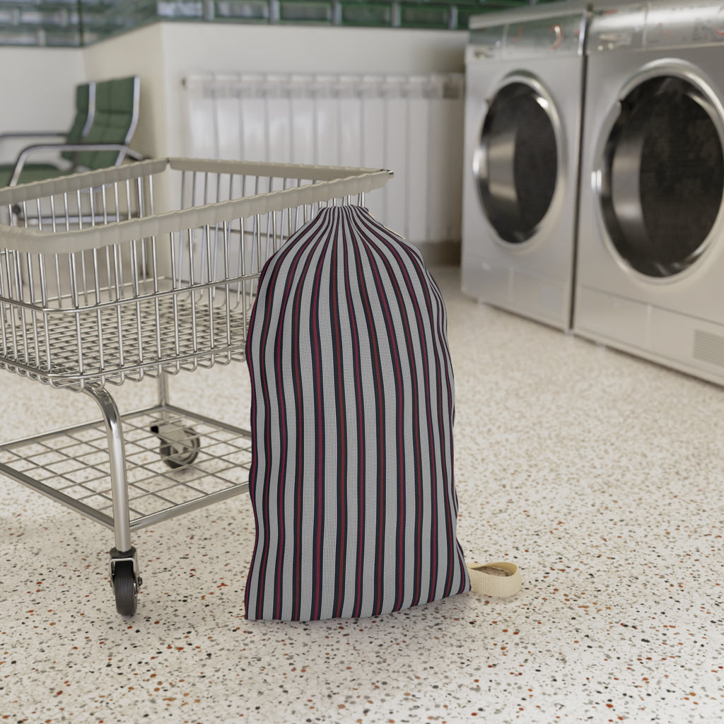 Striped Laundry Bag with Carry Strap – Travel & Dorm Storage Organizer