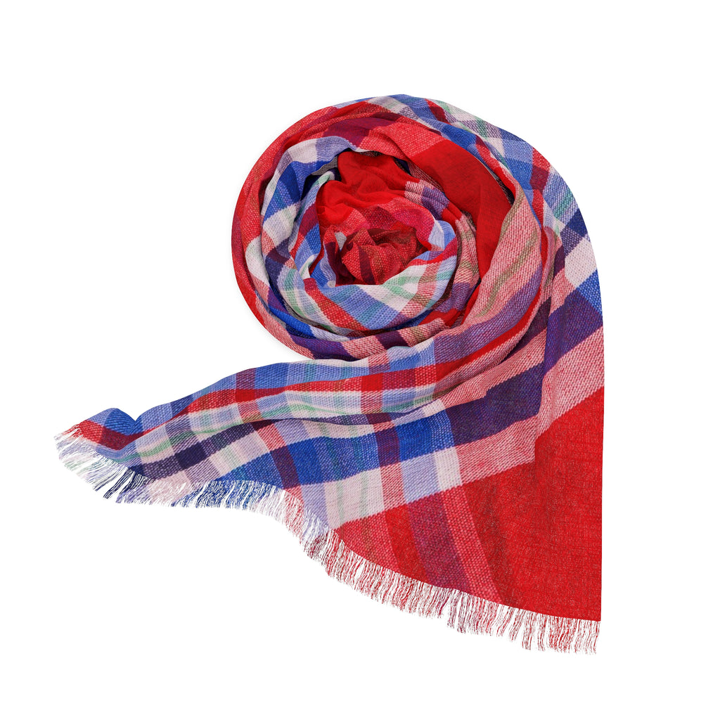 Red Plaid Lightweight Scarf – Classic Tartan Wrap for Fall & Holiday Styling