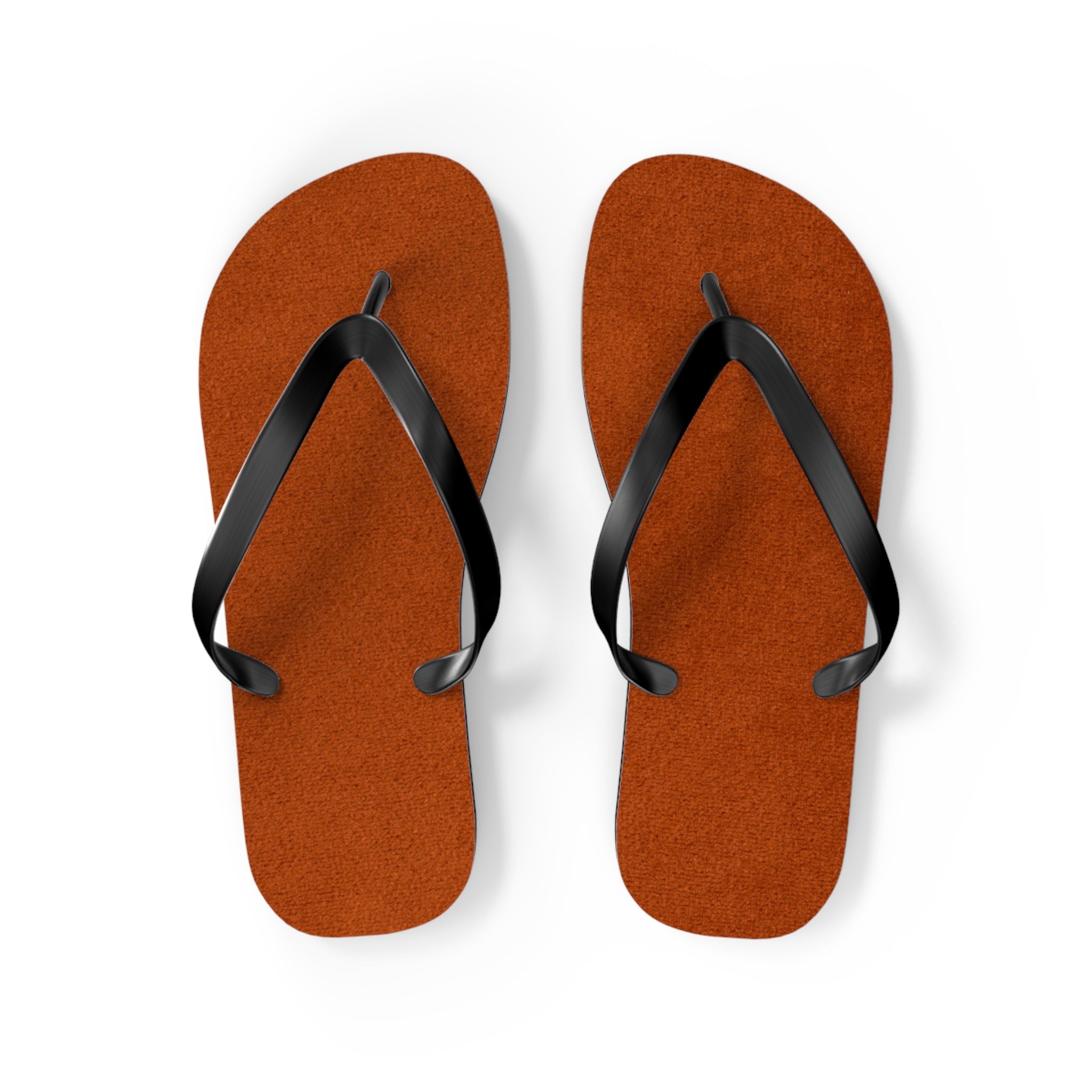 Rust Suede Flip Flops – Casual Beach Sandals with Black Straps
