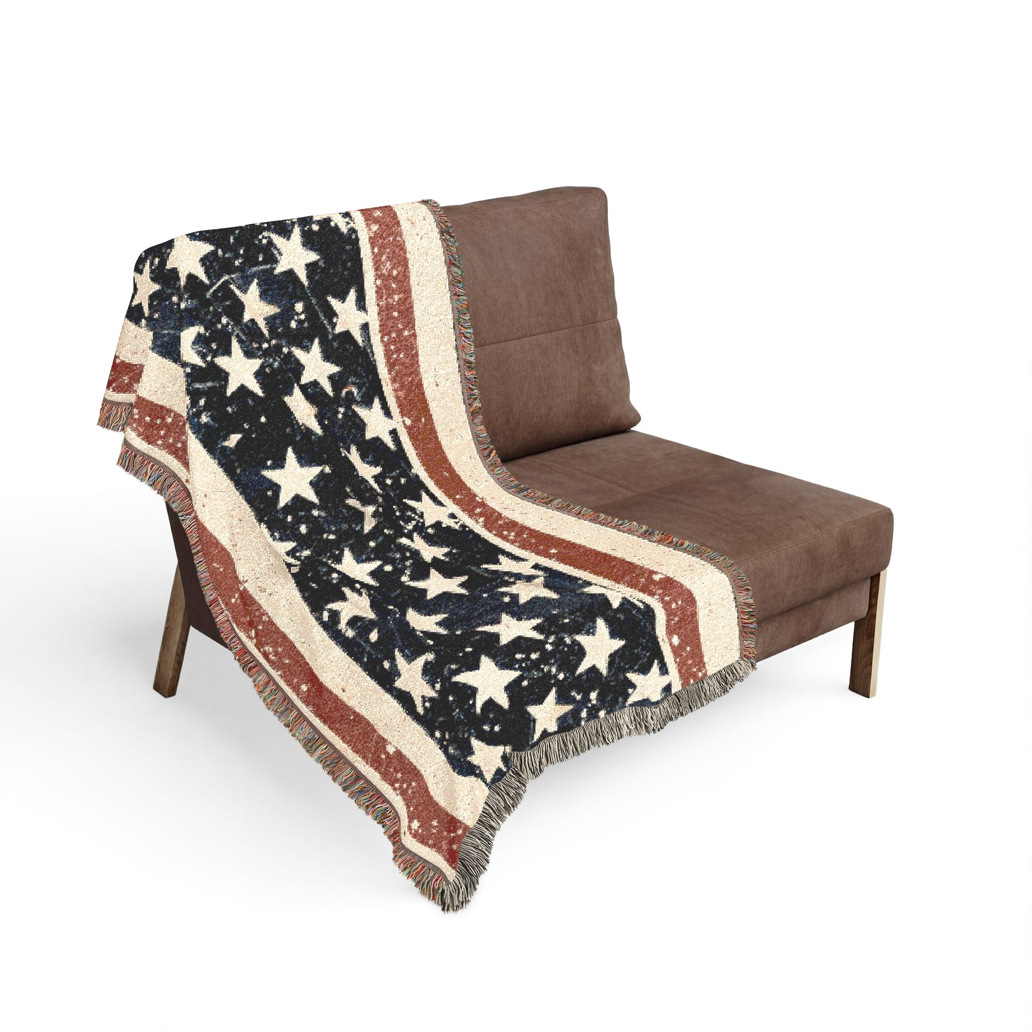 Vintage Star Woven Blanket – Americana Decorative Throw