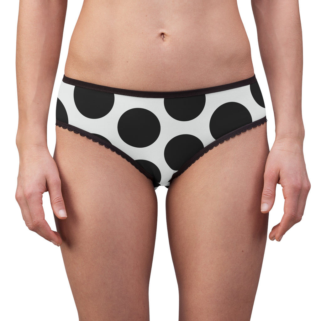 Polka Dot Bikini-Style Briefs — Black & White Retro Spot Underwear