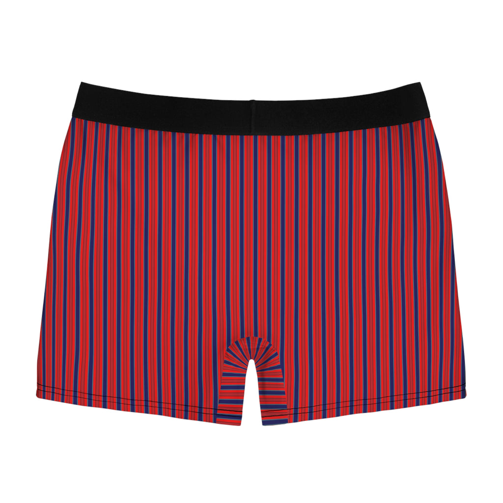 Striped Red & Navy Boxer Briefs — Men's Stretch Boxer Briefs
