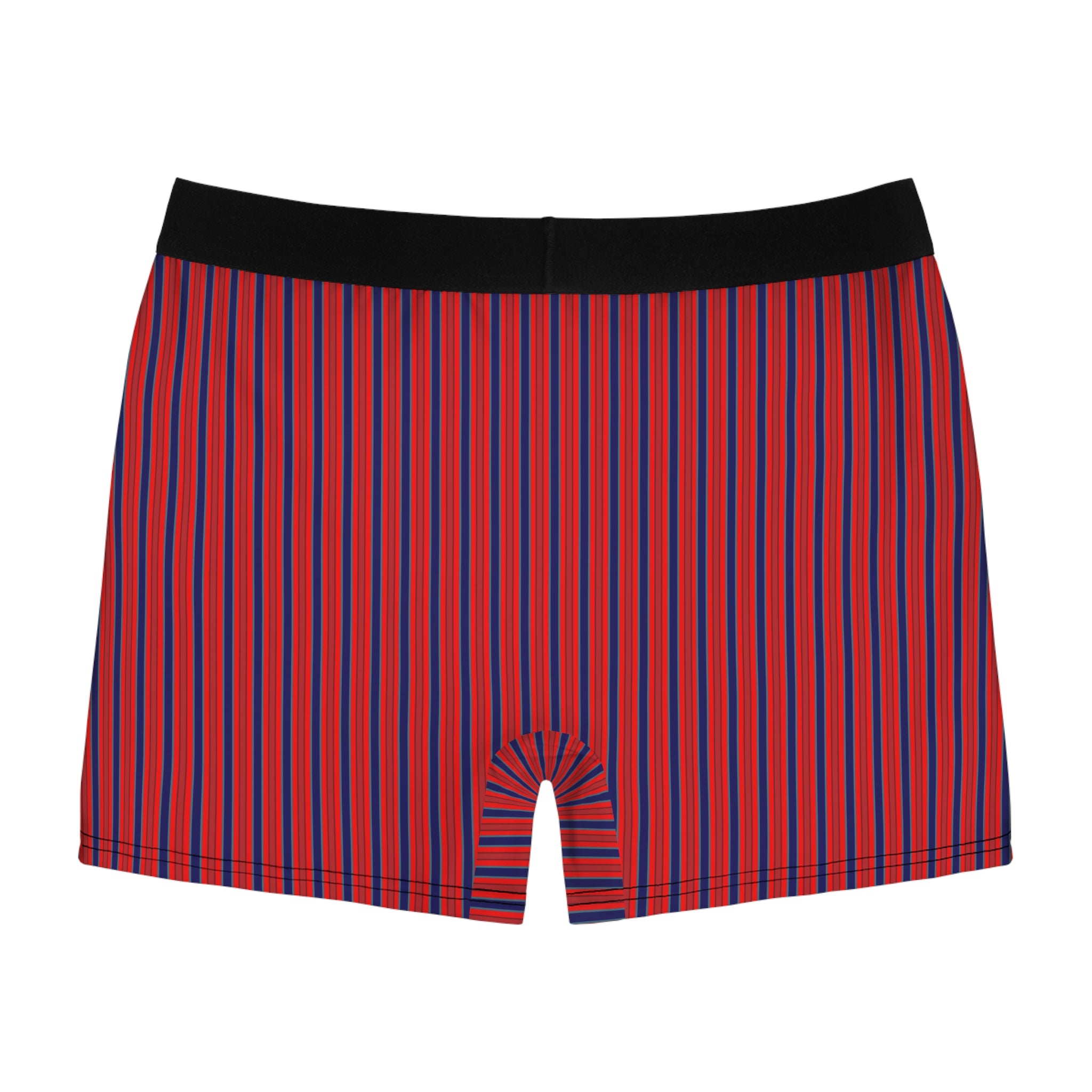 Striped Red & Navy Boxer Briefs — Men's Stretch Boxer Briefs