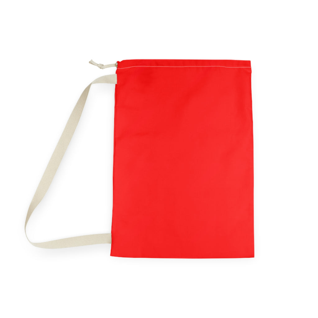 Red Drawstring Laundry Bag with Shoulder Strap - Lightweight Travel & Dorm Hamper
